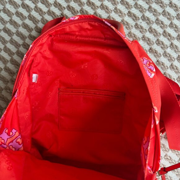 Tory Burch Red & Pink Backpack! Like New! - Picture 6 of 10